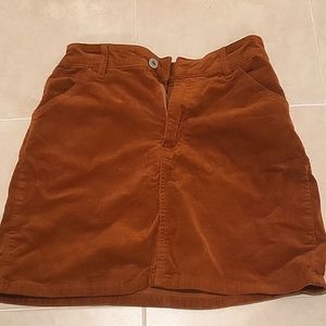 Burnt orange corduroy skirt